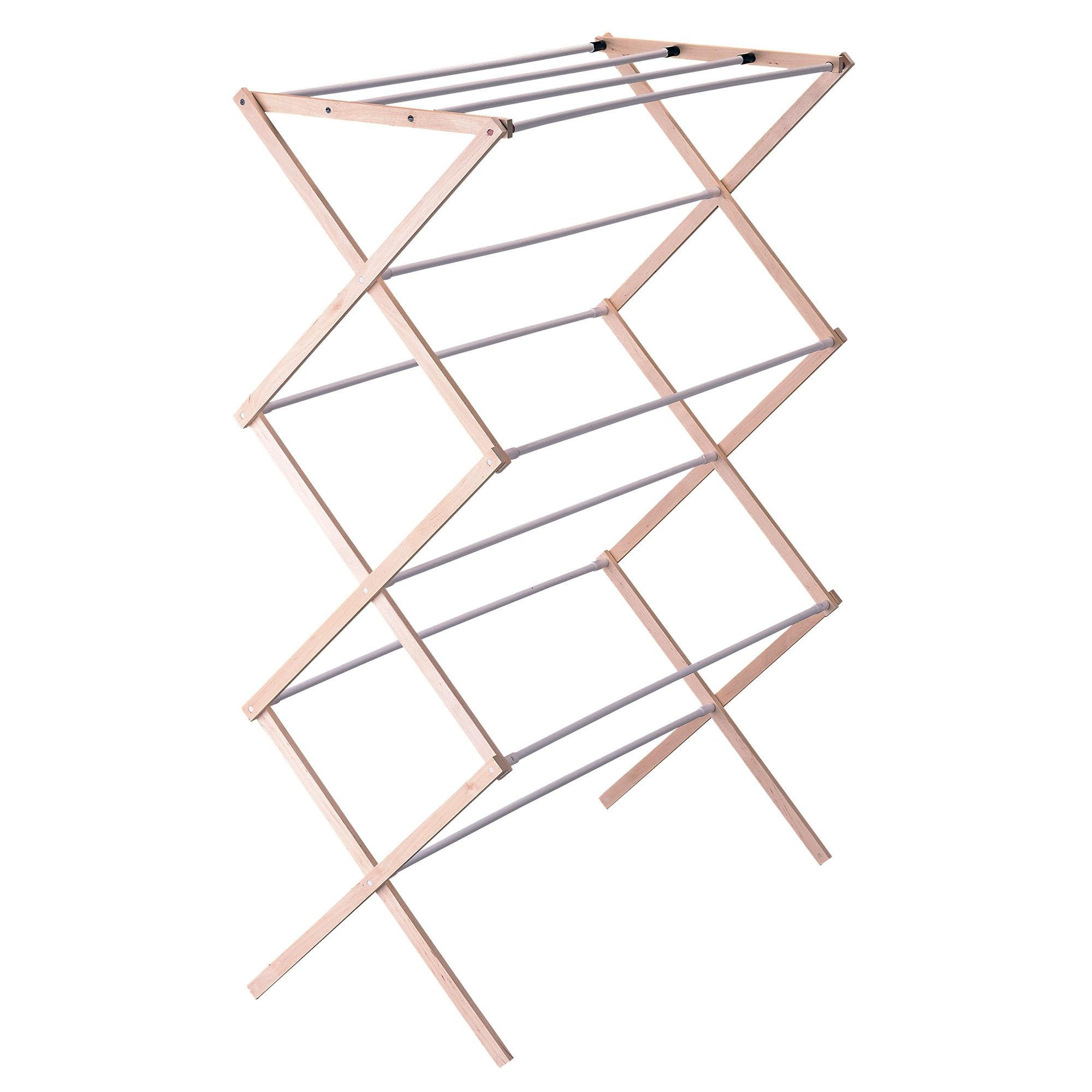 Household Essentials 5001 front view showing full drying capacity and natural birch finish
