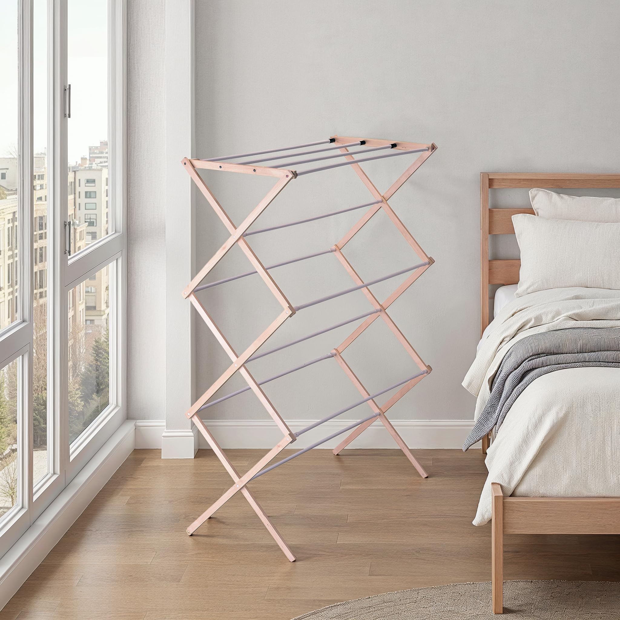 Household Essentials 5001 next to a chair to show dimensions and space-saving scale