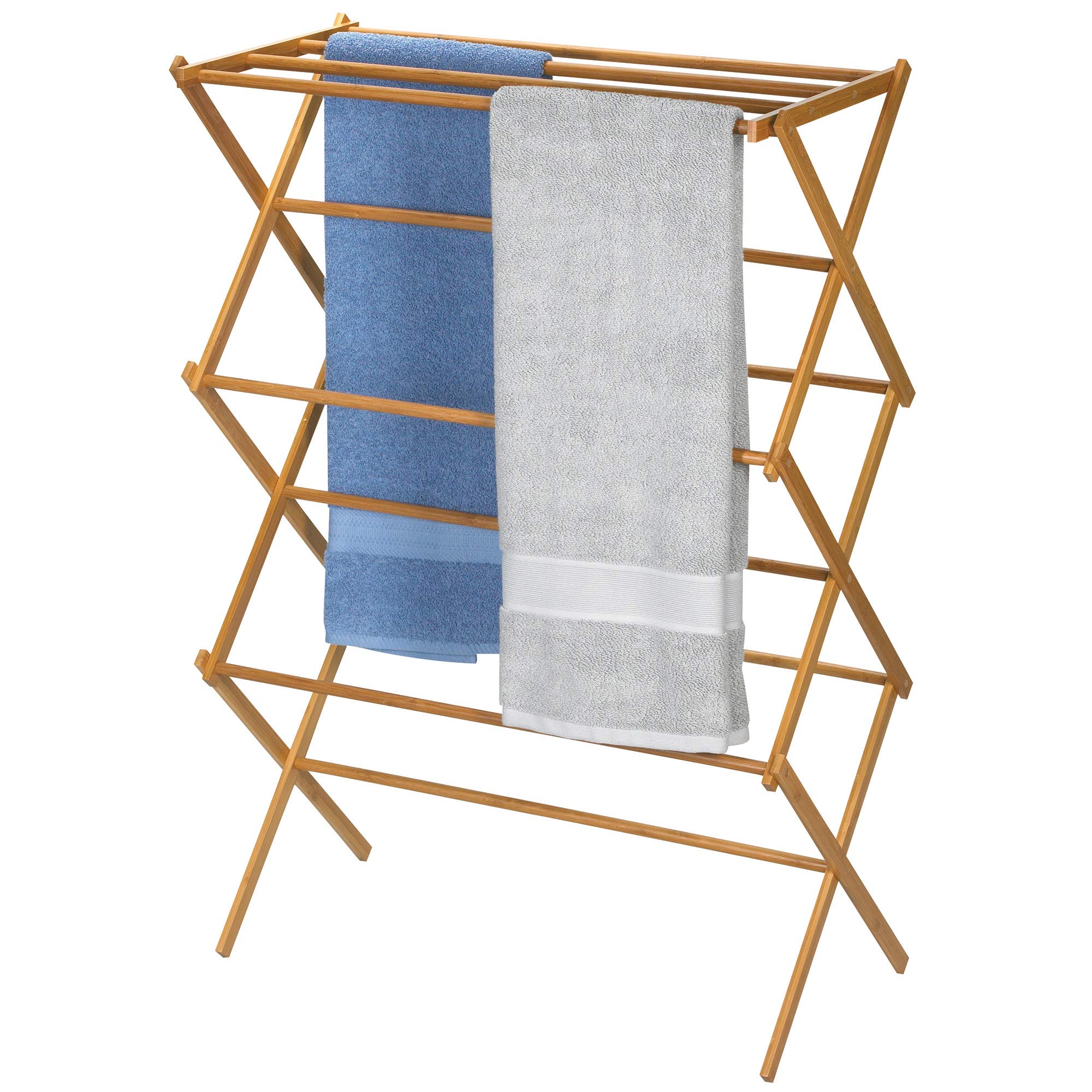 Household Essentials rack holding clothes demonstrating ample drying space benefit