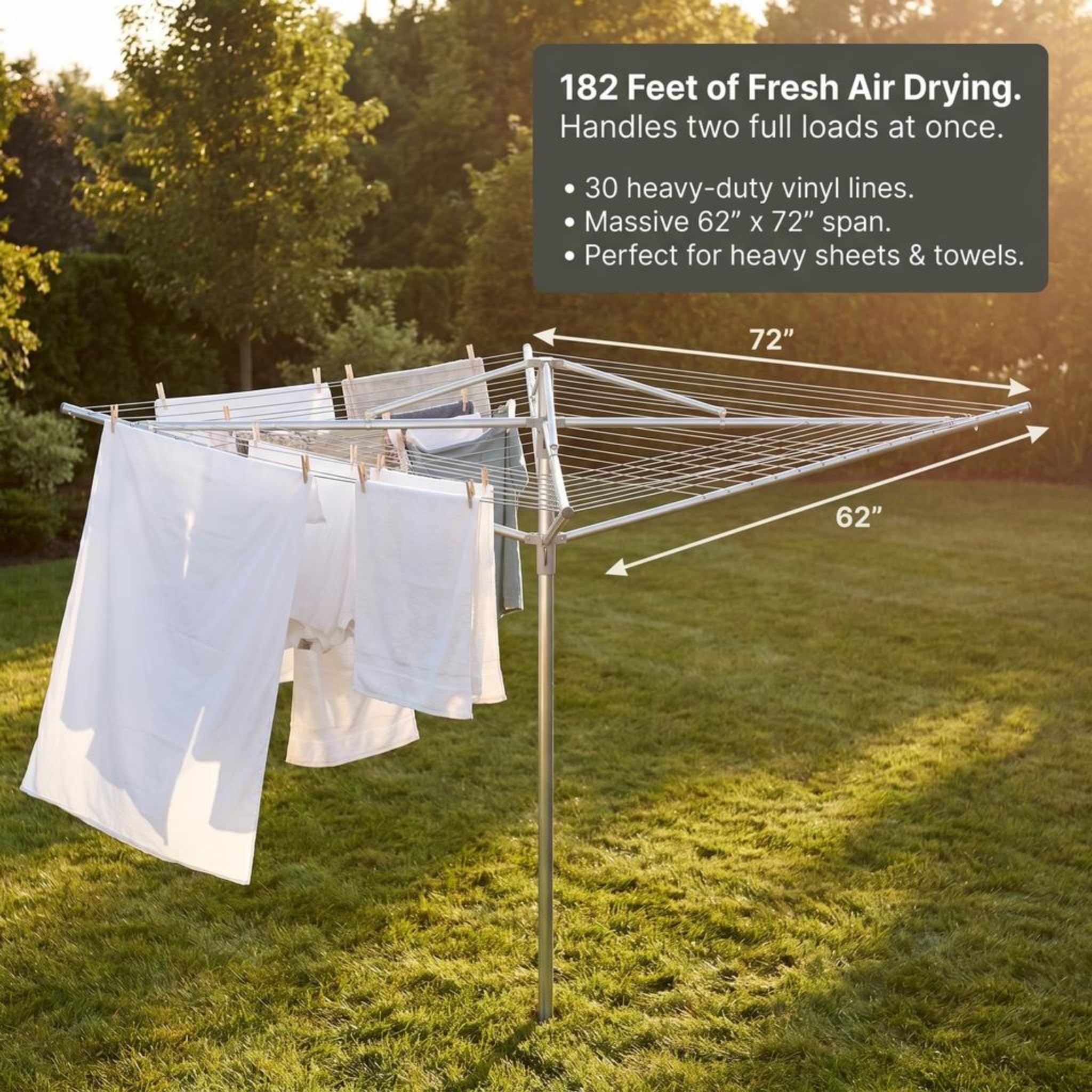 Household Essentials close-up galvanized steel arms highlighting rust-resistant construction