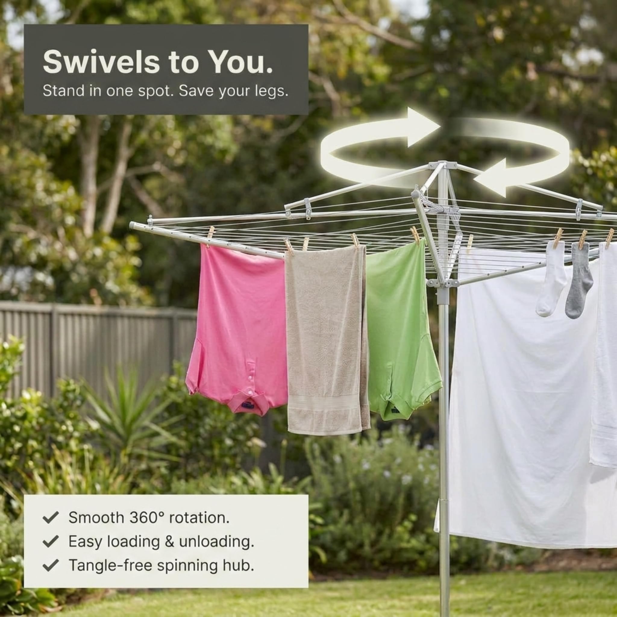 Household Essentials dryer next to person for scale showing practical home fit