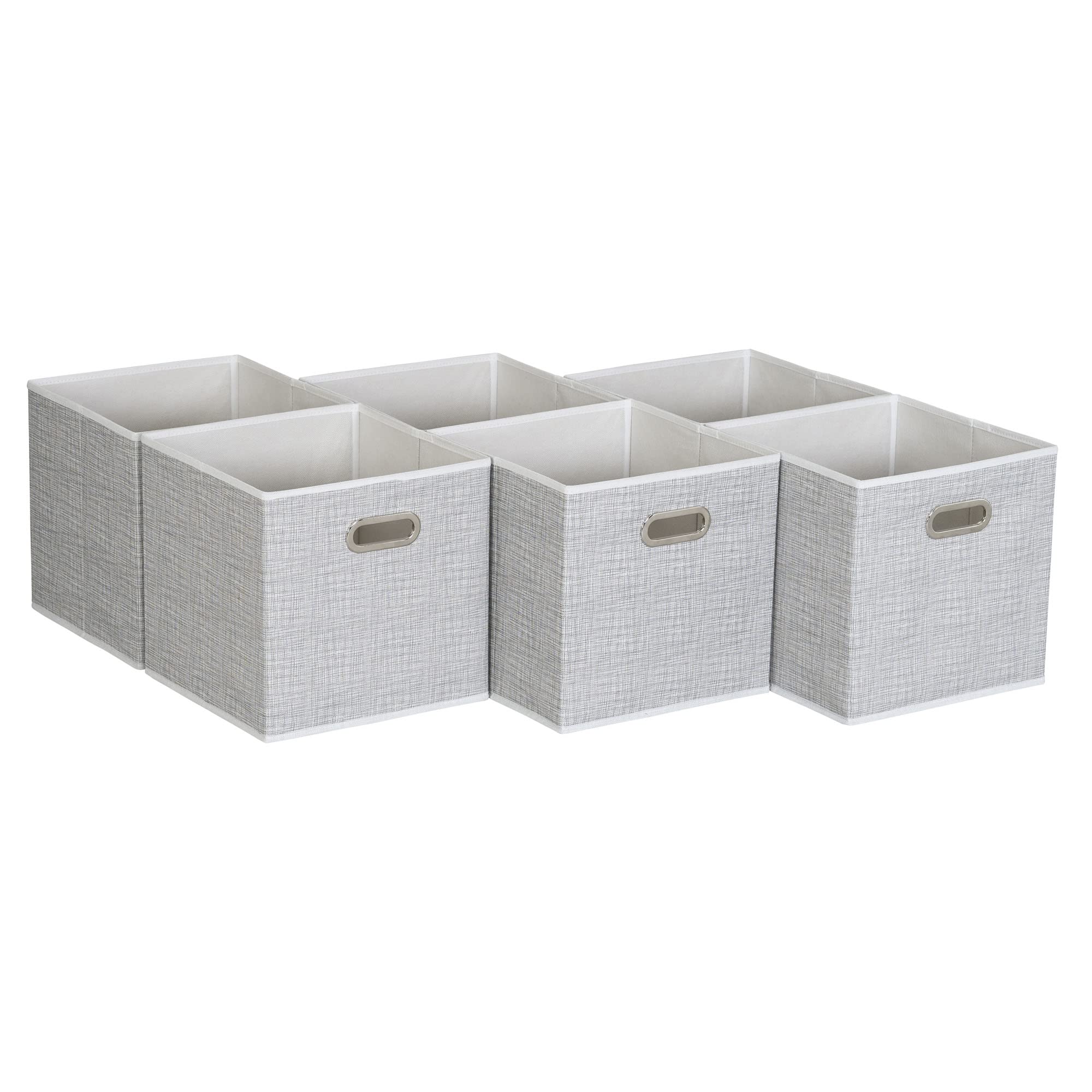Household Essentials front view showing white cube in shelving, tidy storage benefit