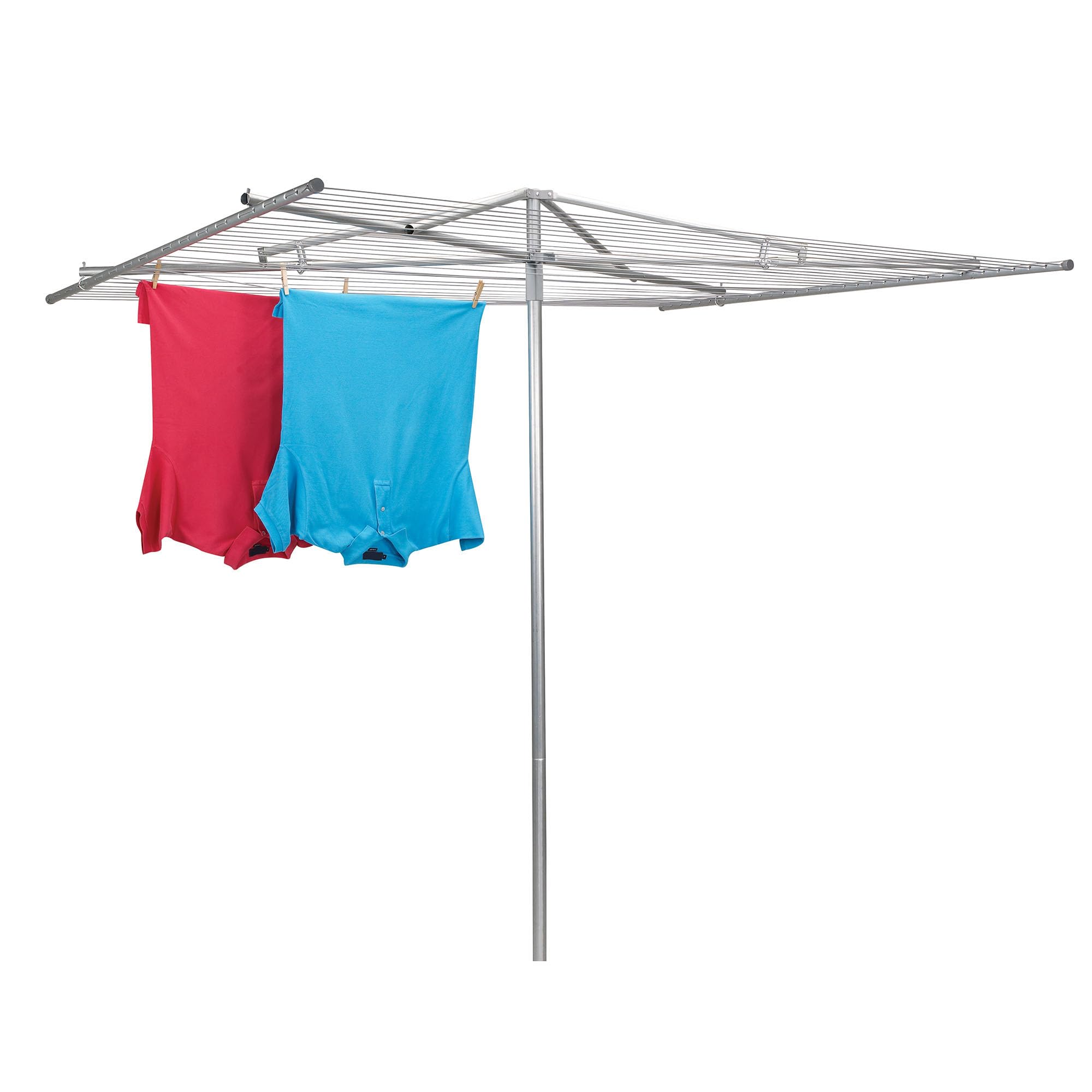 Household Essentials front view of clothesline showing full 30-line capacity and space savings