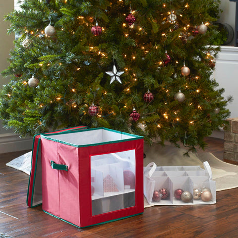 Household Essentials box in a decorating scene speeding up holiday setup