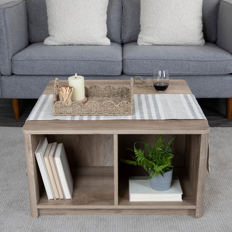 Household Essentials lifestyle scene in living room illustrating cohesive decor and clutter control