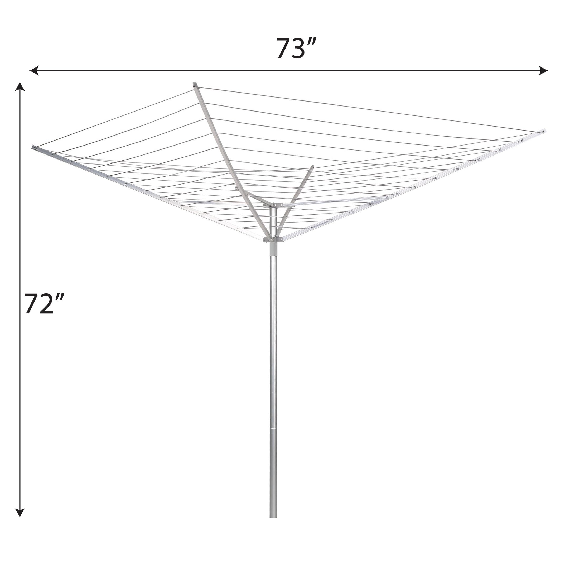 Household Essentials rotating top of umbrella dryer demonstrating effortless reach to lines