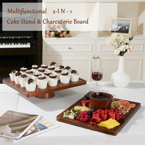 HouseJoy stand used as charcuterie board showing versatile serving and entertaining ease
