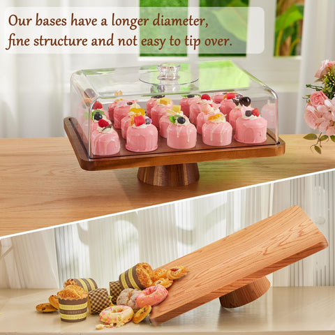 HouseJoy stand with chocolate cake demonstrating secure coverage and appetizing presentation