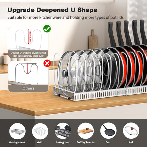 Housolution close-up of deep U-shaped divider benefit: secure holding