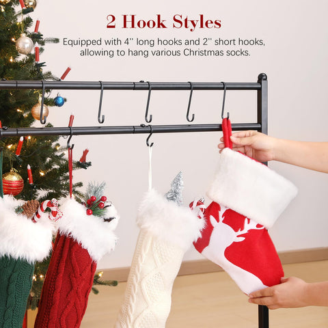 Housolution stand holding mixed-length stockings showing capacity benefit