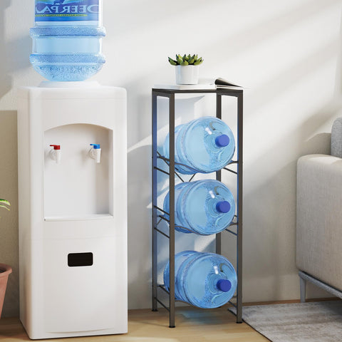 Housolution rack loaded with three 5-gallon jugs demonstrating capacity