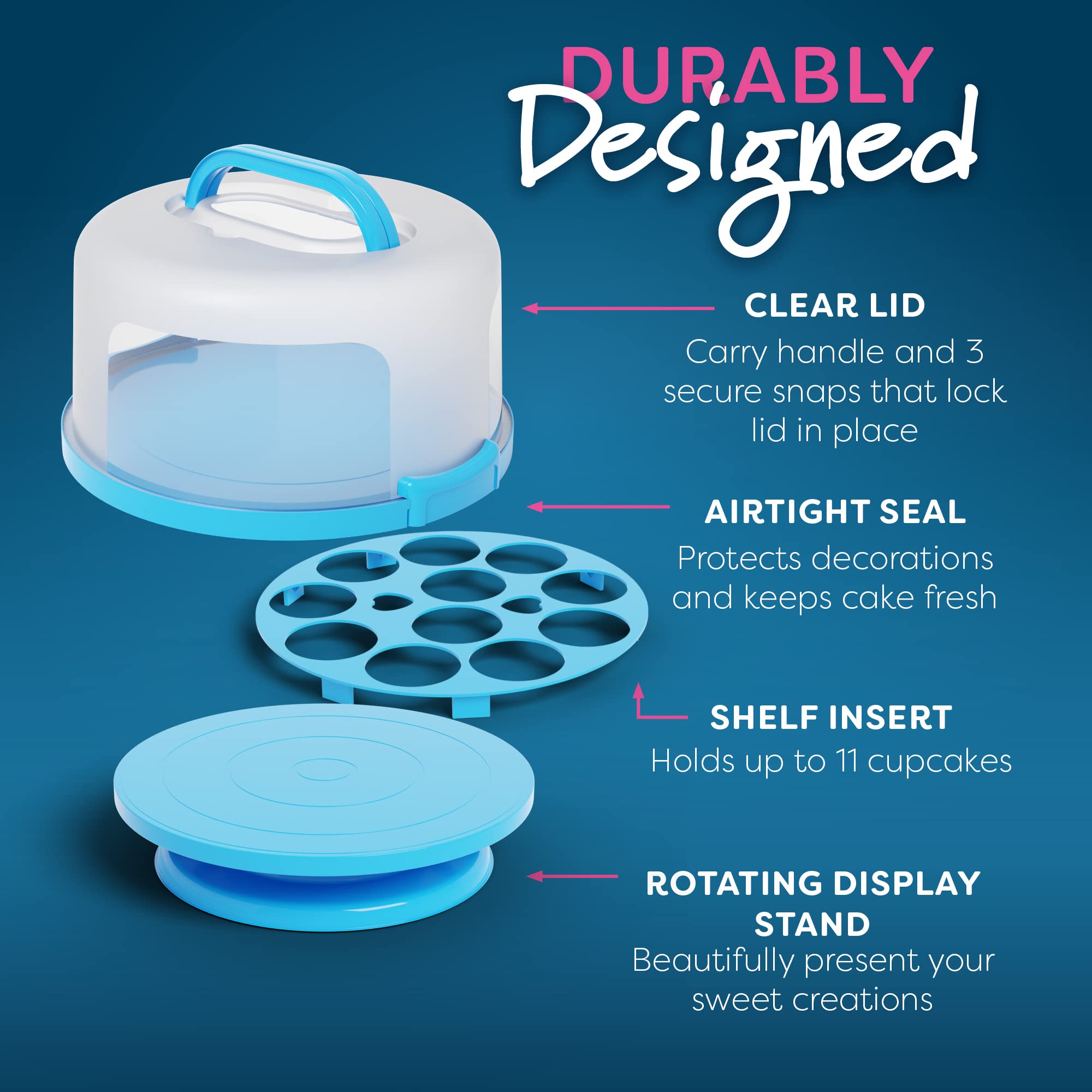 HOUZZKINGZ USA cupcake insert holding 11 cupcakes for organized presentation