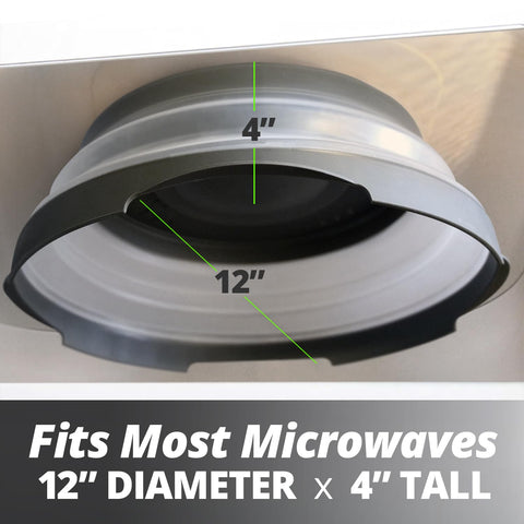 HOVER COVER collapsed flat for space-saving storage and organized kitchens benefit