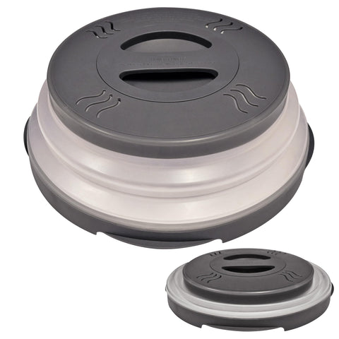 HOVER COVER next to dinner plate showing 12-inch scale for proper fit benefit