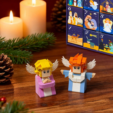 HoverBots child adding a figure to the manger demonstrating hands-on learning and cooperative play