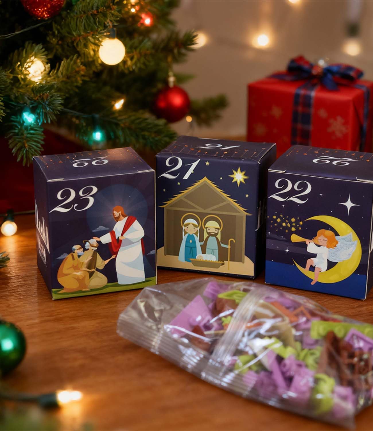 HoverBots close-up of smooth nativity figures highlighting durable, burr-free construction for safety