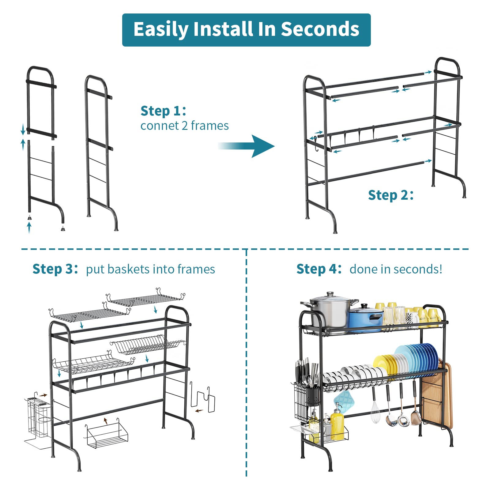 HOWDIA lifestyle scene in kitchen demonstrating neat storage and convenience
