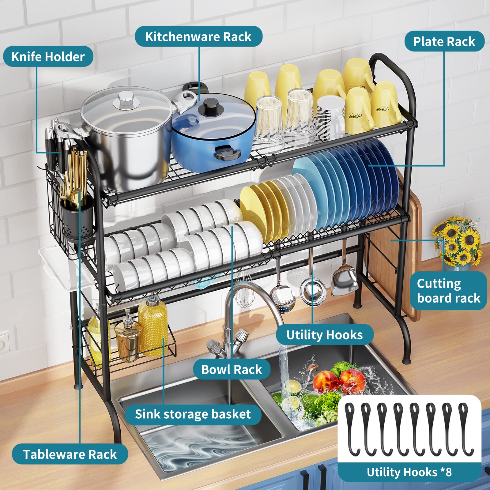 HOWDIA utensil and sponge holders keeping tools tidy and easy to reach