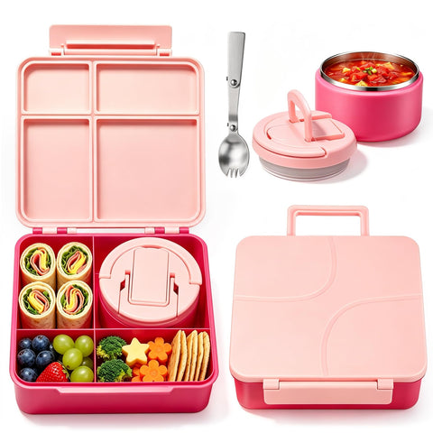 Howeemo bento front packaging showing pink lunch set and benefits