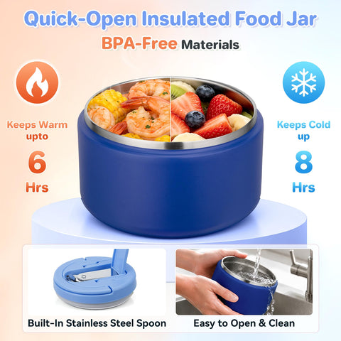 Howeemo four compartments filled with food showing organized portions and no mixing