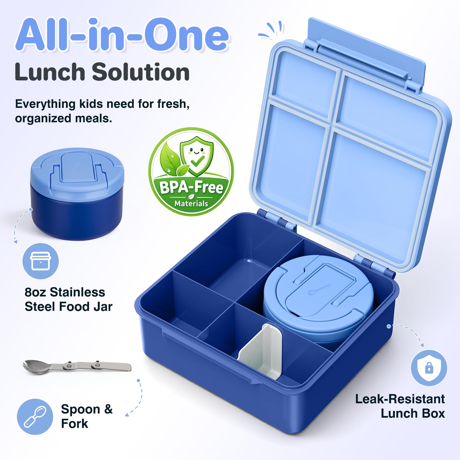 Howeemo insulated thermo jar open revealing stainless steel interior and easy filling
