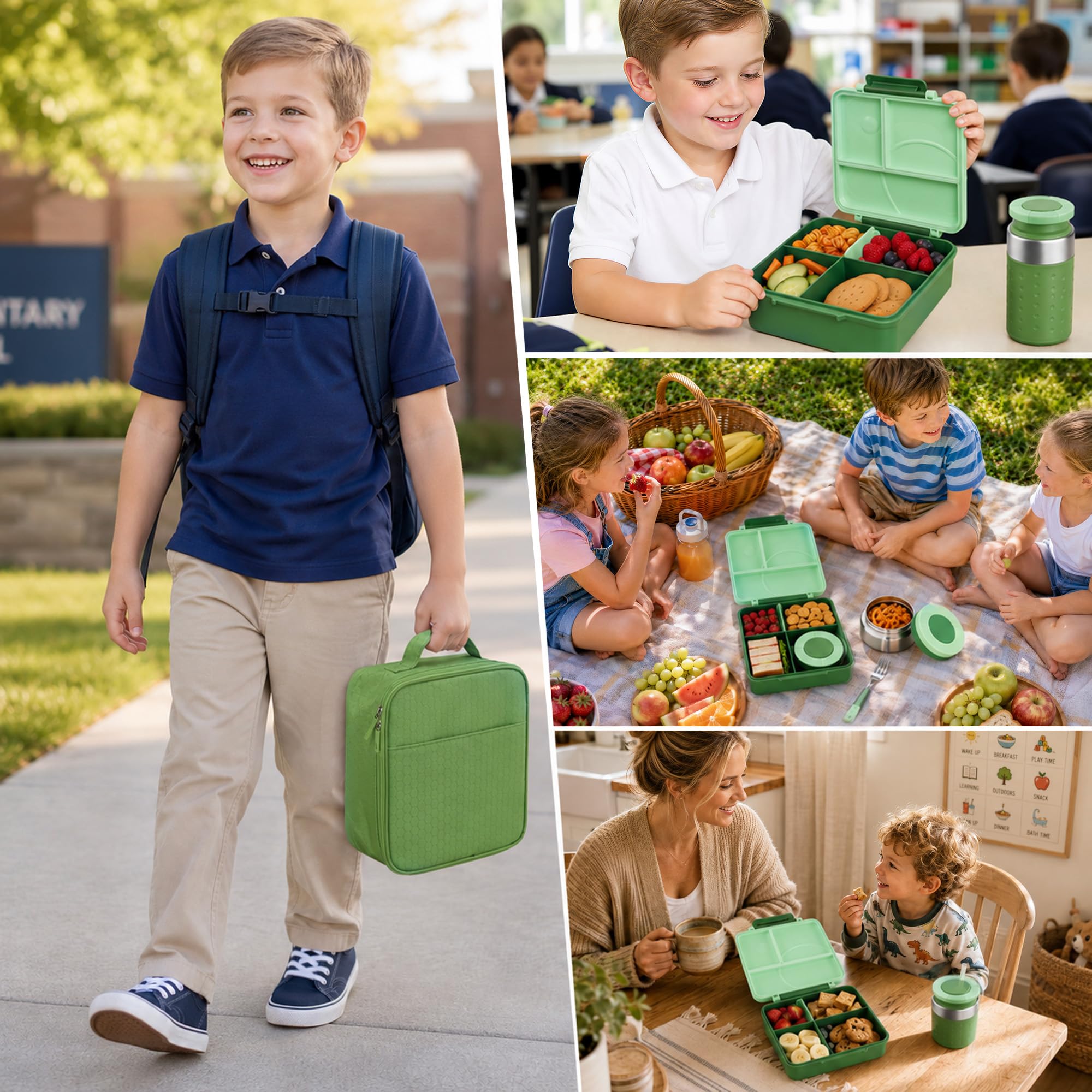 Howeemo set on a school table ready to eat, encouraging balanced lunches