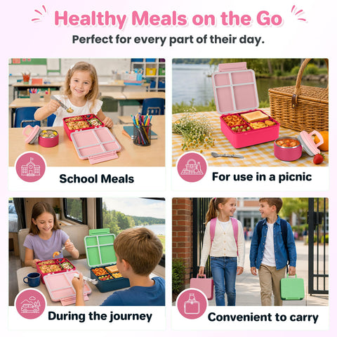 Howeemo lunch in use school setting showing practical everyday portability