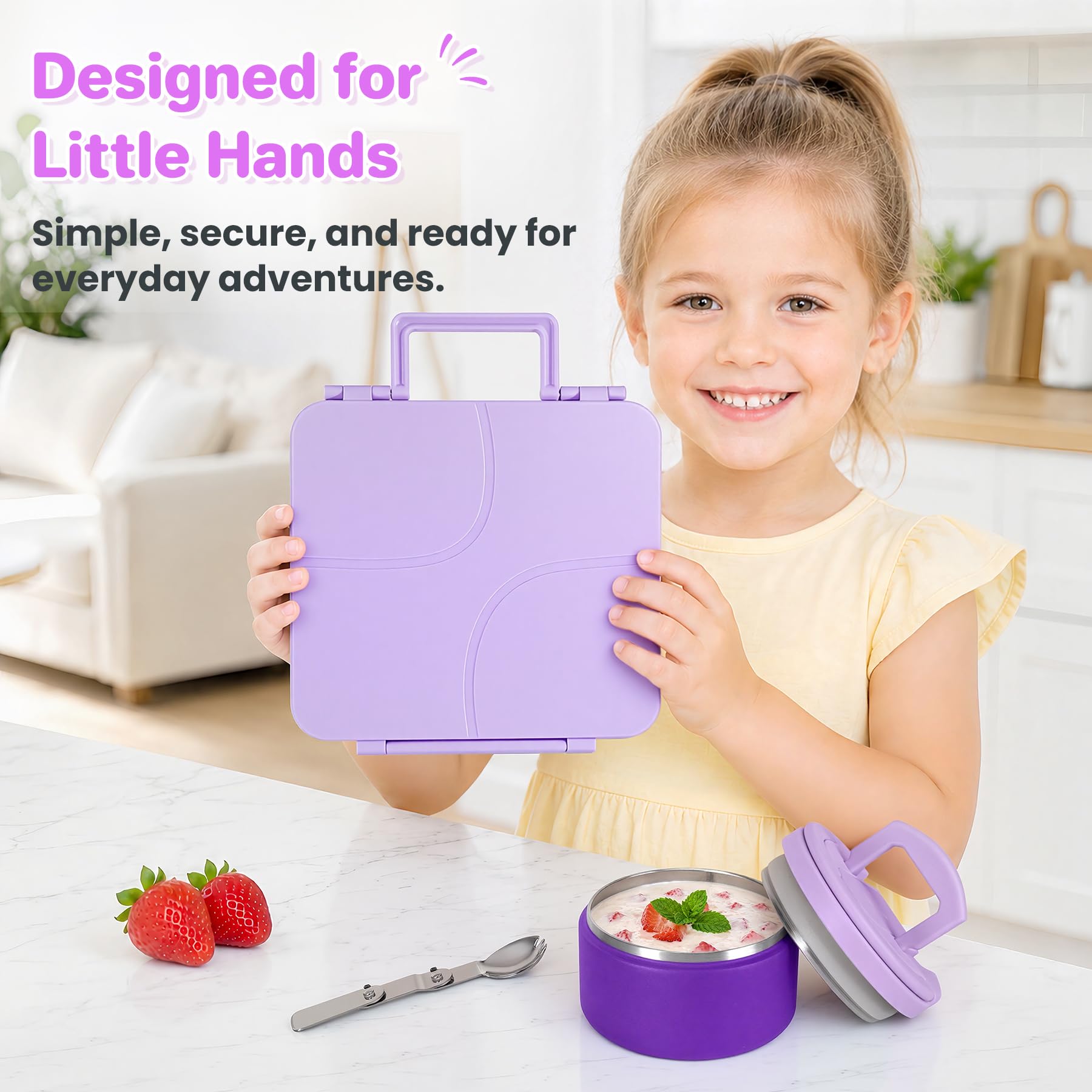 Howeemo lunchbox inside a backpack showing travel-ready size
