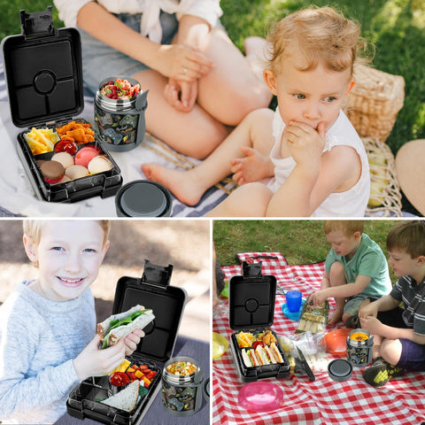 Howeemo lunch set flatlay packed with meal components for balanced kid lunches