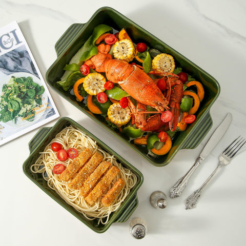 Howise nested casserole pans stored compactly to save kitchen cabinet space