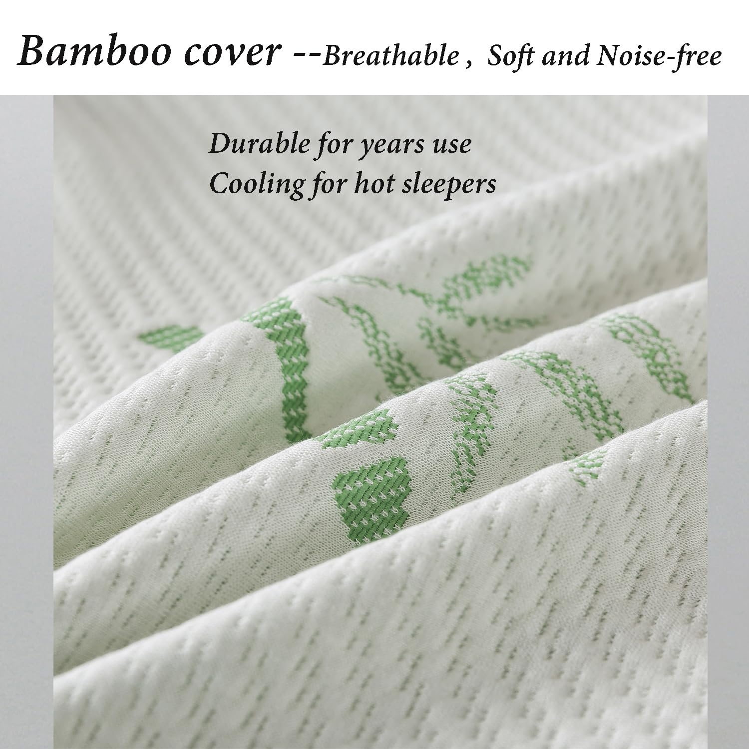 HOXXME zippered breathable cover detail showing cooling fabric and easy care