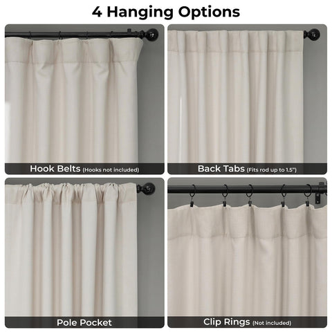 HPD Half Price Drapes in a living room showing warm, neutral styling benefit