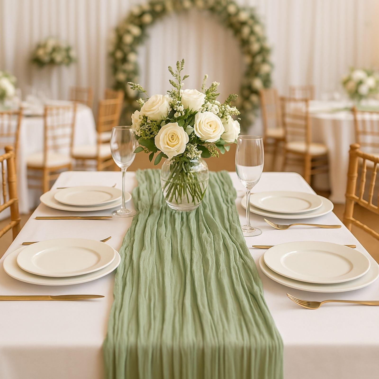 HQ-SITE draped over arch showing versatile decor use and effortless styling benefit