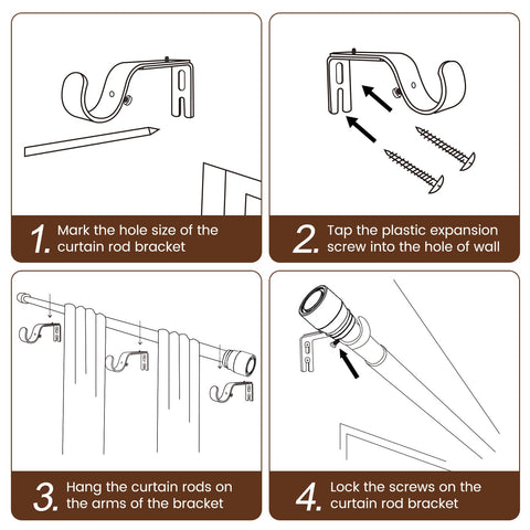 Hradecti mounting brackets and hardware display for easy and complete installation