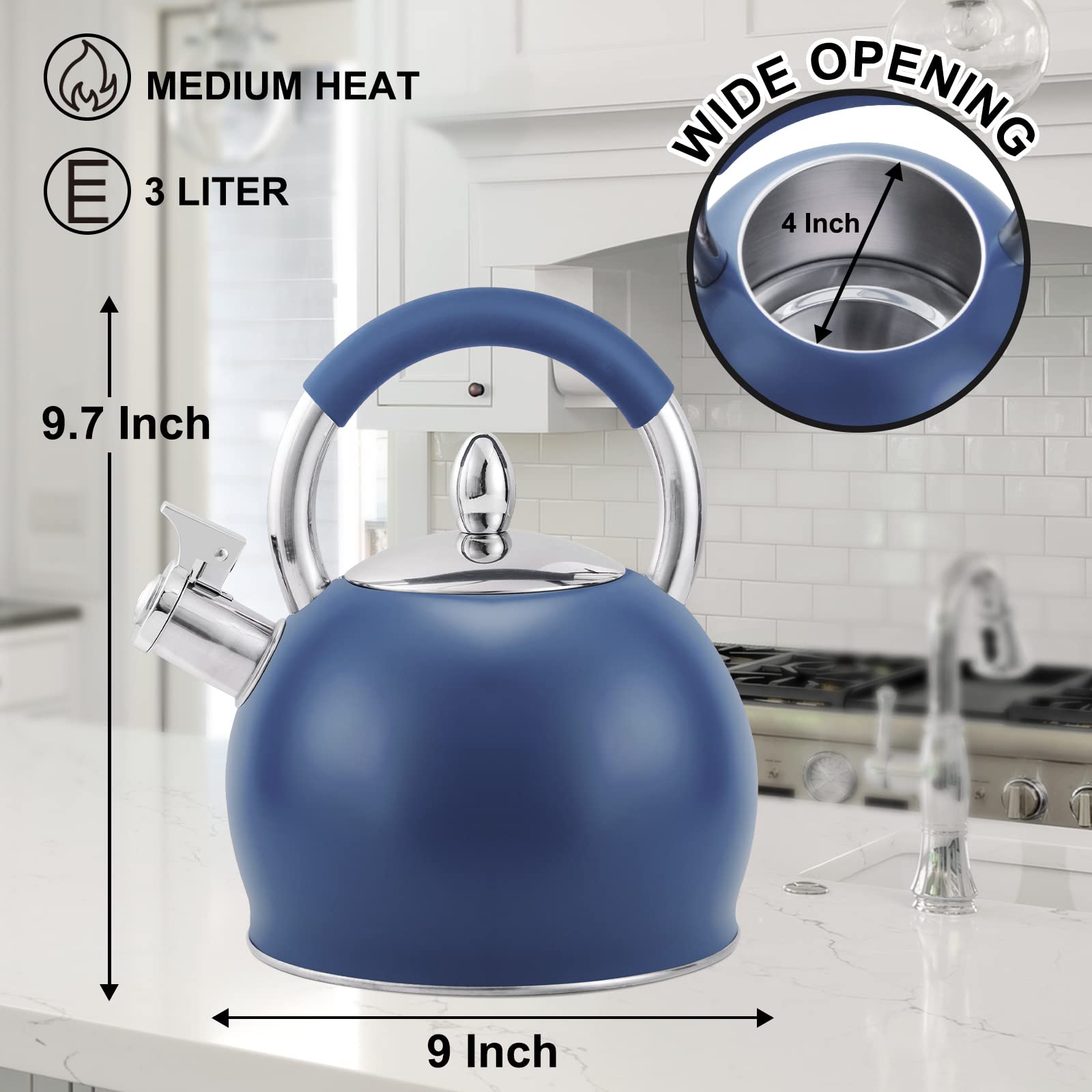 HRHongRui spout whistle close-up showing audible alert when water boils