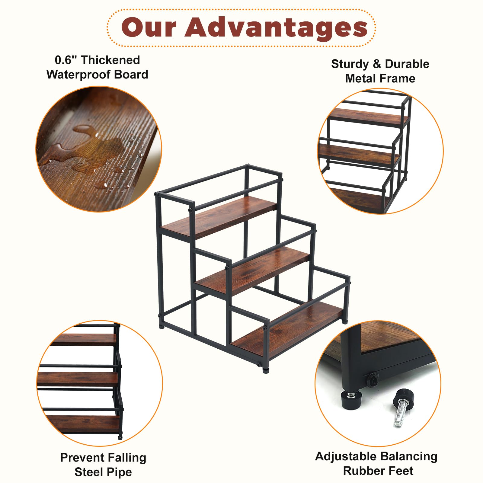 HRUSGO wood grain detail emphasizes natural finish and durable construction