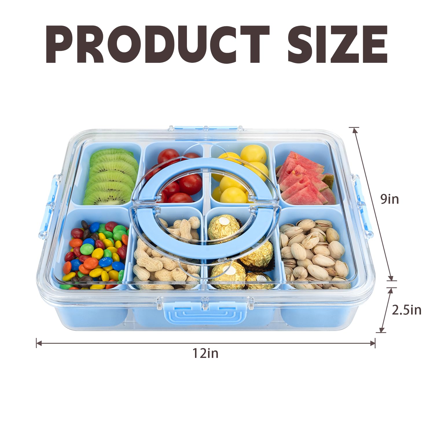 HRXFOZ top view with eight open compartments for organized portioning