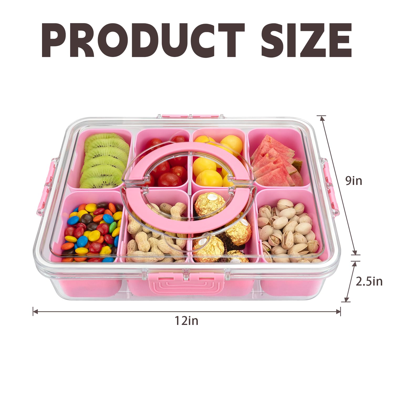 HRXFOZ top view open displaying eight compartments for easy portioning