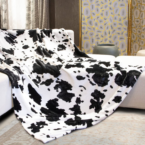 HSEEC cow blanket front view showing bold pattern and cozy feel