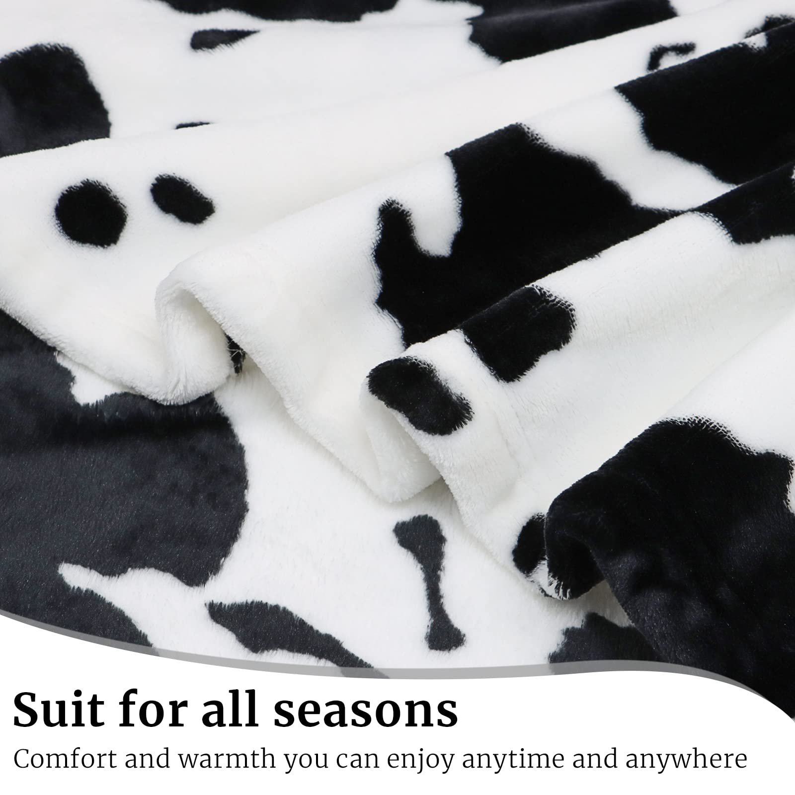 HSEEC cow blanket draped on sofa for warm living-room styling
