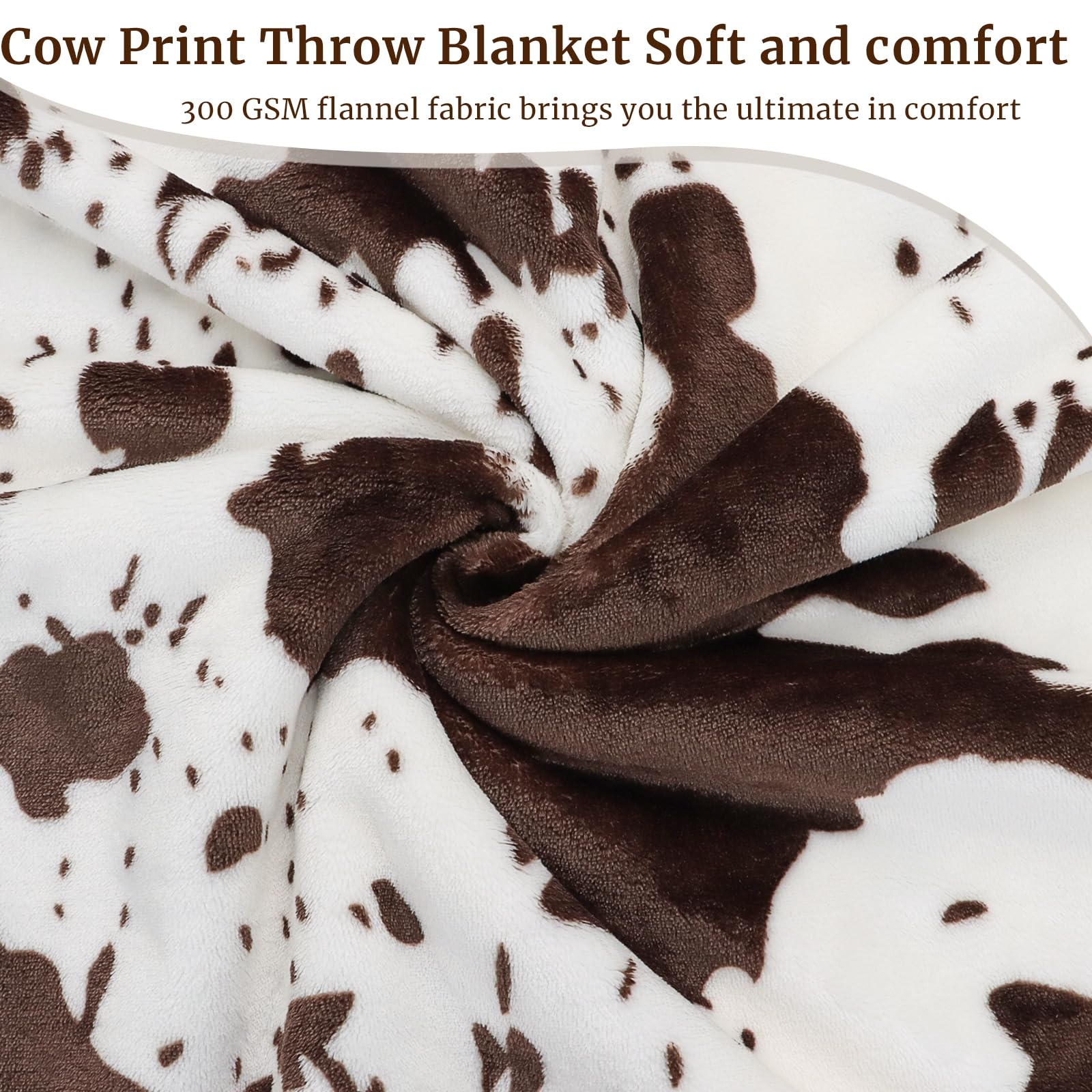 HSEEC cow throw draped over a modern sofa for decorative living-room warmth
