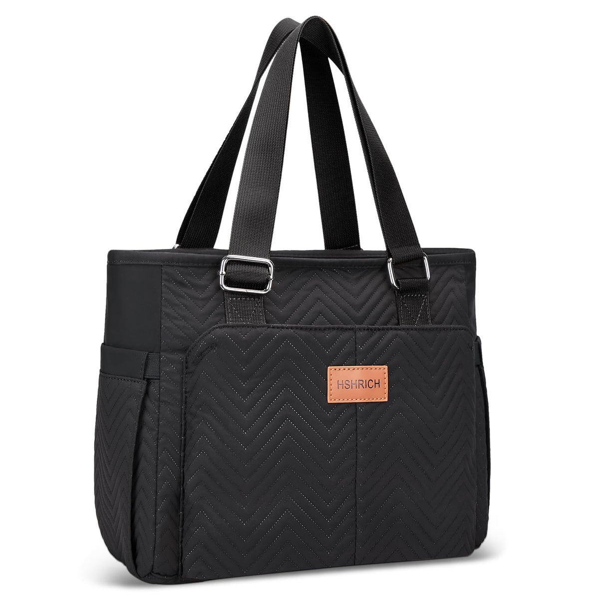 HSHRICH front view of insulated lunch tote showing roomy compartment benefit