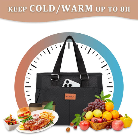 HSHRICH lunch bag in use during commute keeping meals organized and fresh
