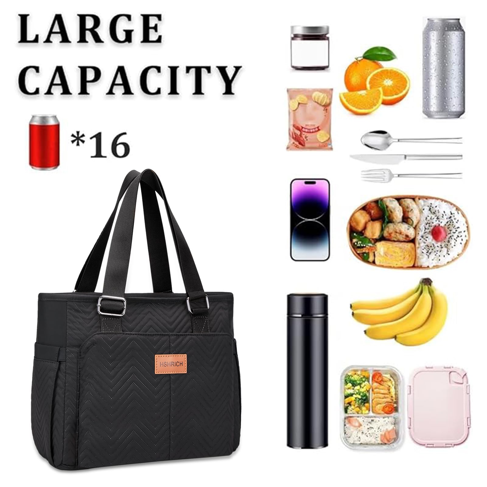 HSHRICH side pockets displaying bottle and utensil organization for ease