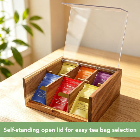 HTB close-up of interior compartments highlighting organization and tidy tea separation