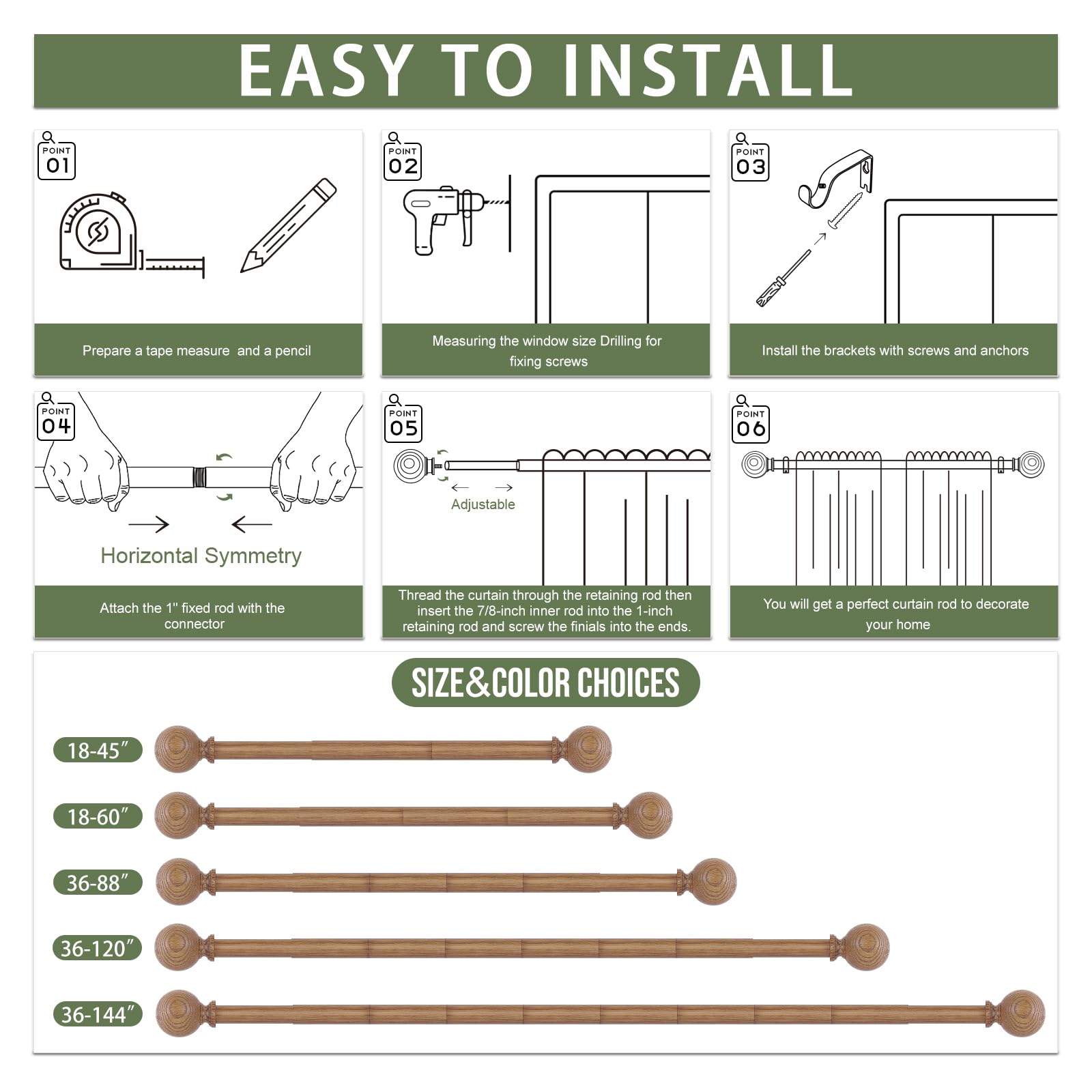 HTZON packaging and included hardware for quick, complete installation