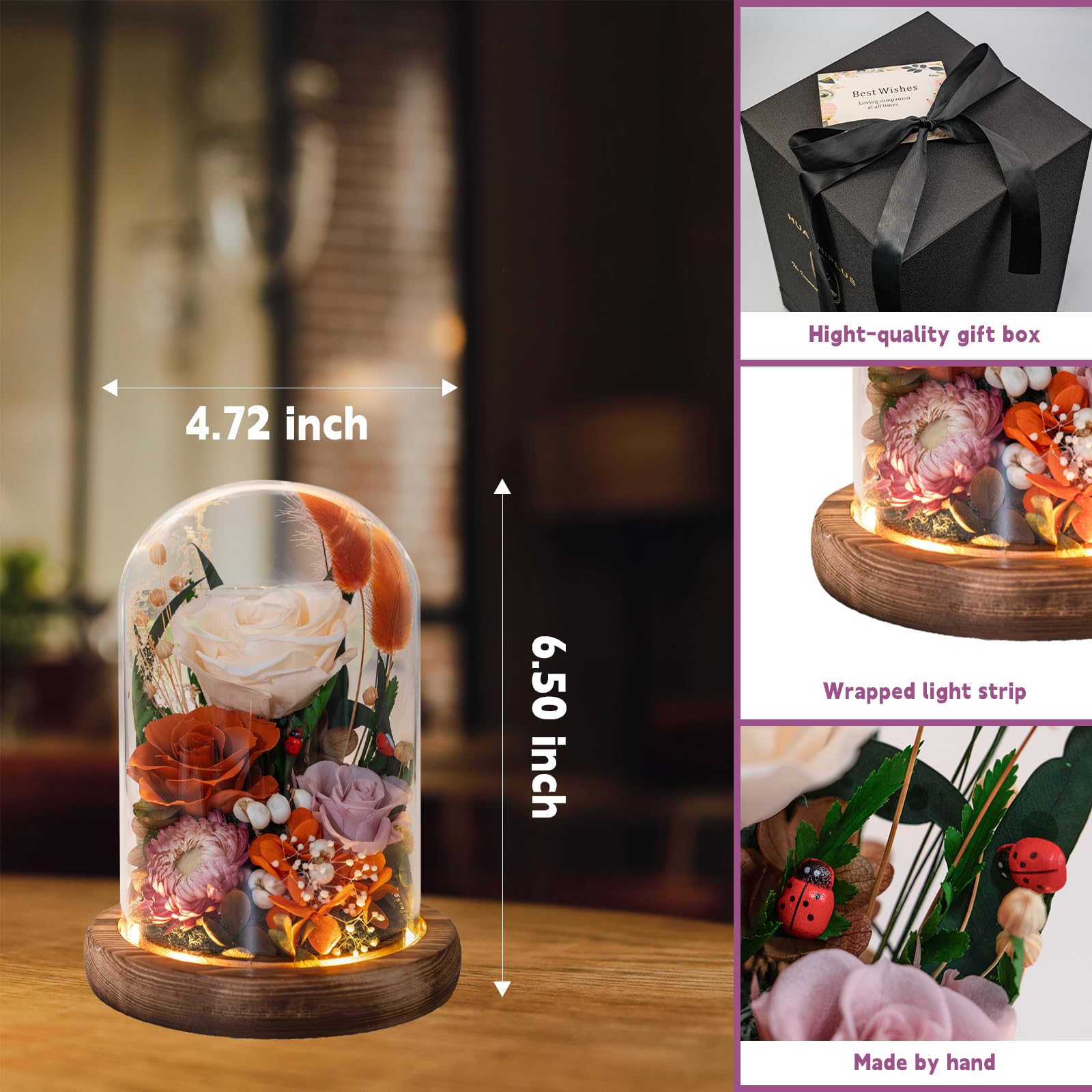 HUACHIPLUS LED light under dome creating soft ambient glow for mood