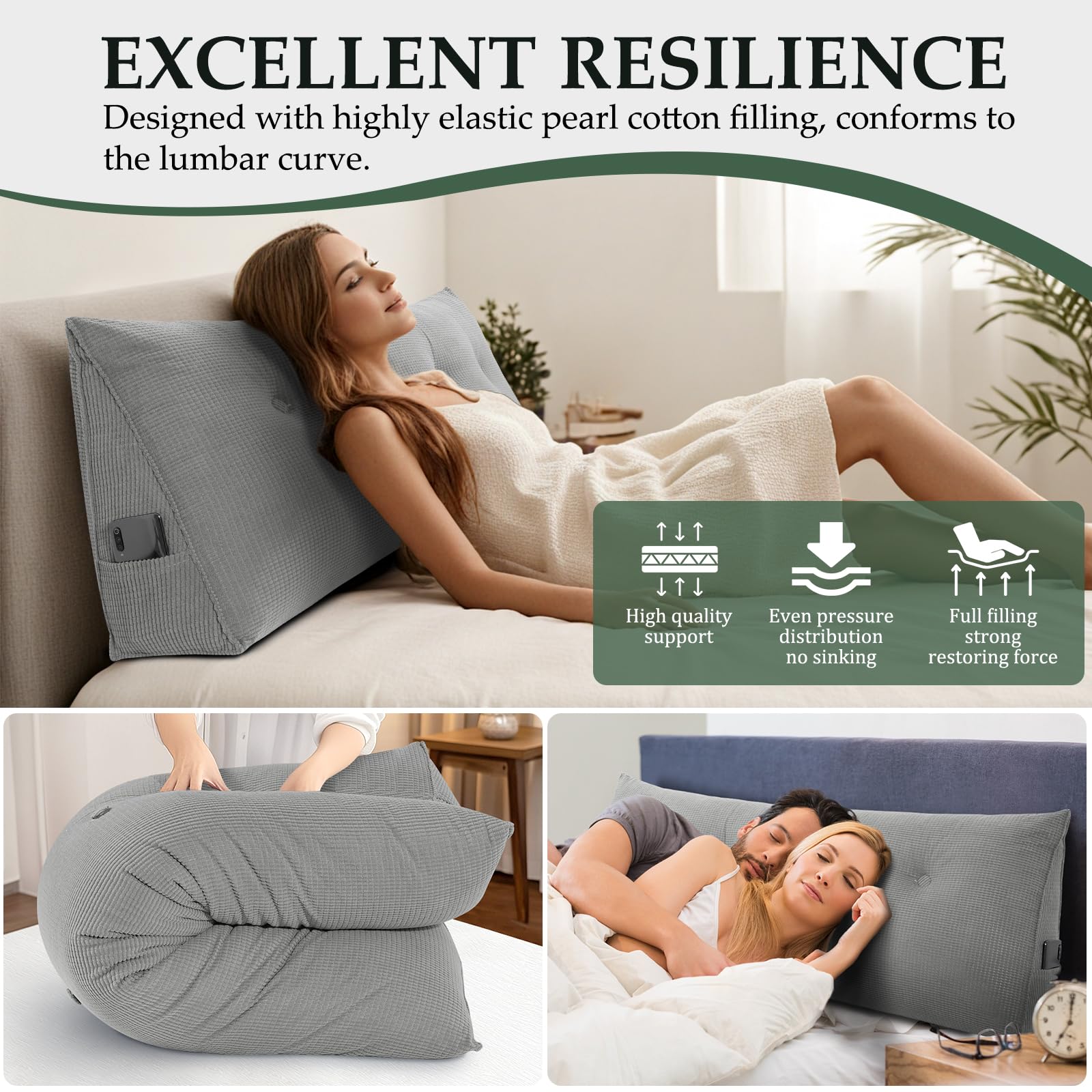Huatean Home styled in bedroom to show modern look and calming grey tone