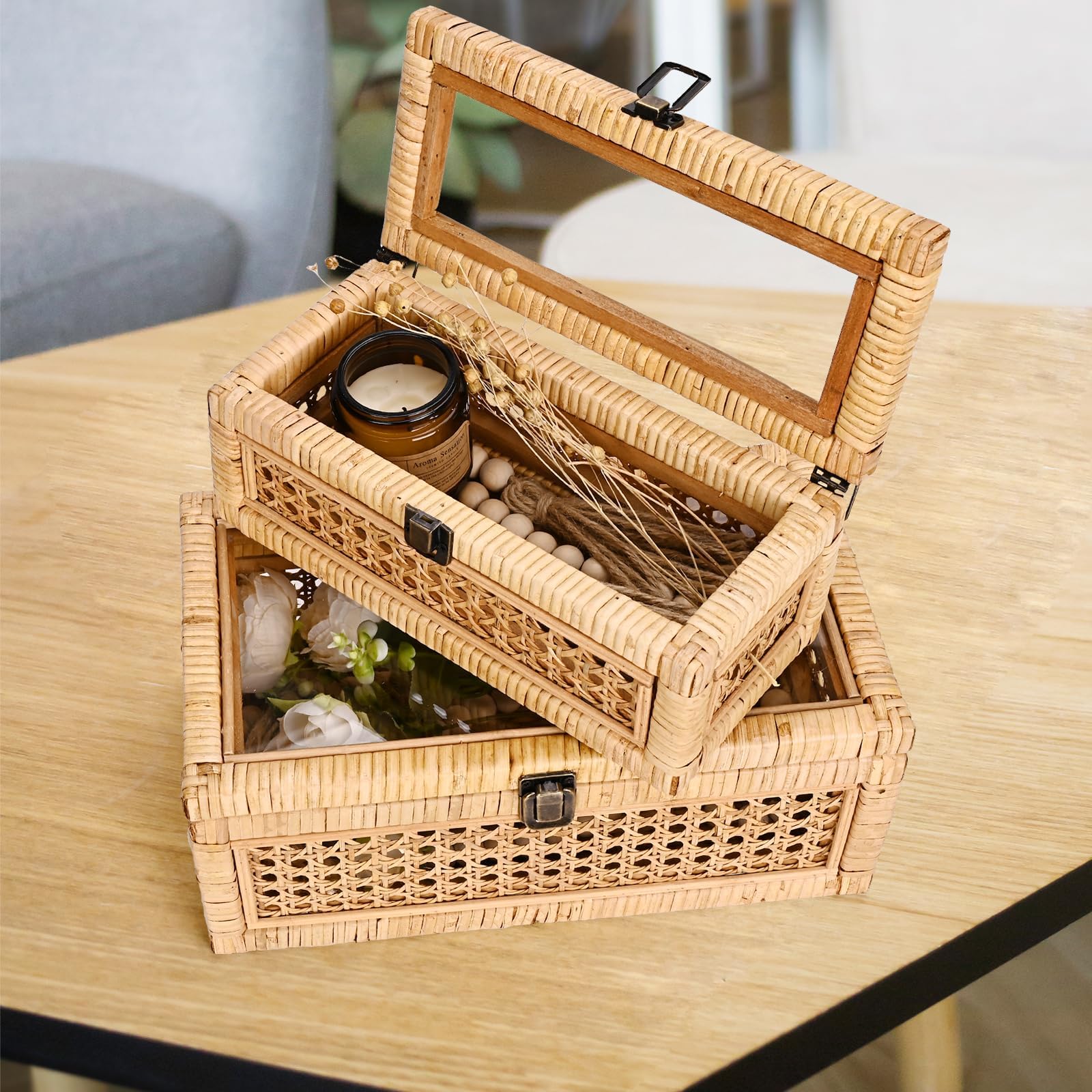 HUAXIN CRAFT H stacked and nested boxes showing space-saving storage flexibility