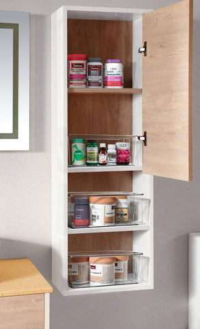 Hudgan organized medicine cabinet showcasing tidy storage and quick retrieval